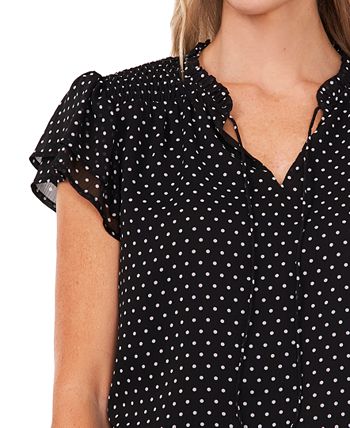 Women's Printed Flutter-Sleeve Top CeCe Women's Printed Flutter-Sleeve Top -CeCe cloth-shop