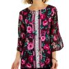 JM Collection Women's 3/4-Sleeve Mixed-Print Tunic, Created For Macy's
