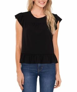 CeCe Women's Smocked-Yoke Knit Top