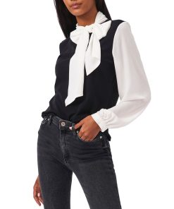 CeCe Women's Mix-Media Knit Top