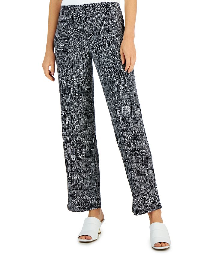 Women's Printed Wide-Leg Pants, Created For Macy's Alfani Women's Printed Wide-Leg Pants, Created For Macy's -CeCe cloth-shop