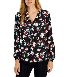 Alfani Women's Long Sleeve V-Neck Blouse, Created For Macy's