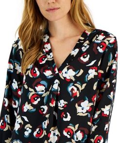 Alfani Women's Long Sleeve V-Neck Blouse, Created For Macy's -CeCe cloth-shop 22164430 fpx