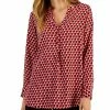 Alfani Women's Printed Satin Long Sleeve Top, Created For Macy's