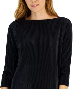 Alfani Women's Textured Pleated Split-Hem Tunic, Created For Macy's -CeCe cloth-shop 22164615 fpx