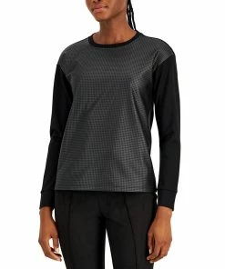 Anne Klein Women's Long-Sleeve Faux-Leather Top