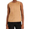 Anne Klein Women's Topstitched Sleeveless Faux-Suede Shell
