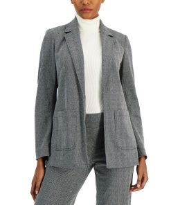 Anne Klein Women's Notched-Collar Herringbone Jacket
