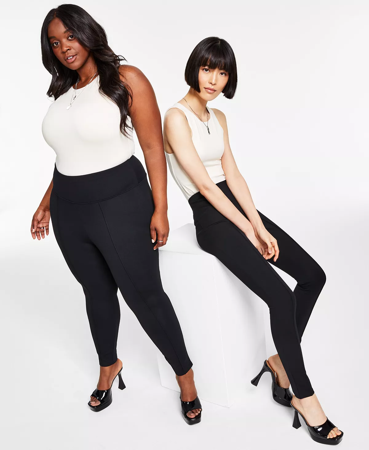 High-Waist Ponte-Knit Leggings, Created For Macy's Bar III High-Waist Ponte-Knit Leggings, Created For Macy's -CeCe cloth-shop