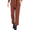 Bar III Women's Tie-Waist Straight-Leg Ankle Pants, Created For Macy's