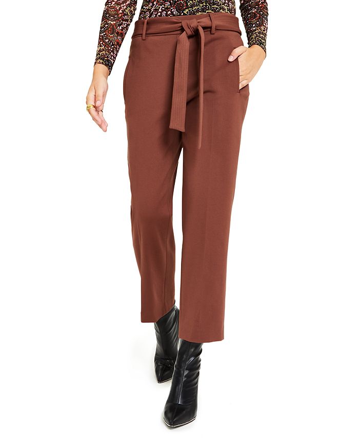 Women's Tie-Waist Straight-Leg Ankle Pants, Created For Macy's Bar III Women's Tie-Waist Straight-Leg Ankle Pants, Created For Macy's -CeCe cloth-shop