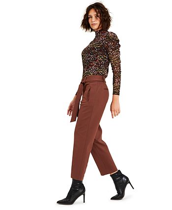 Women's Tie-Waist Straight-Leg Ankle Pants, Created For Macy's Bar III Women's Tie-Waist Straight-Leg Ankle Pants, Created For Macy's -CeCe cloth-shop