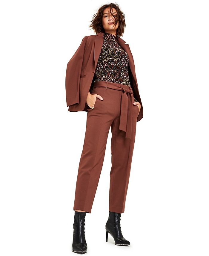 Women's Tie-Waist Straight-Leg Ankle Pants, Created For Macy's Bar III Women's Tie-Waist Straight-Leg Ankle Pants, Created For Macy's -CeCe cloth-shop