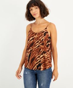 Bar III Women's Animal-Print Scoop-Neck Camisole, Created For Macy's