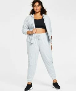 ID Ideology Plus Size Full-Zip Hooded Jacket, Medium Impact Sports Bra & Off Duty Plus Size Jogger Pants, Created For Macy's