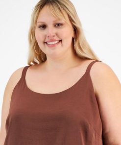 Bar III Plus Size Scoop-Neck Camisole, Created For Macy's -CeCe cloth-shop 22179790 fpx