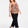 Bar III Plus Size Animal-Print Scoop-Neck Camisole, Created For Macy's