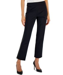 JM Collection Women's Pleather Side Panel Ponte Pants, Created For Macy's