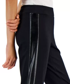JM Collection Women's Pleather Side Panel Ponte Pants, Created For Macy's -CeCe cloth-shop 22180191 fpx