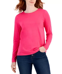 Style & Co Women's Long-Sleeve Crewneck T-Shirt, Created For Macy's