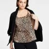 Bar III Zip Back Cheetah-Printed Camisole, Regular & Petite, Created For Macy's