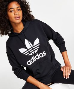 ADIDAS Women's Adicolor Trefoil Sweatshirt Hoodie, XS-4X -CeCe cloth-shop 22196891 fpx