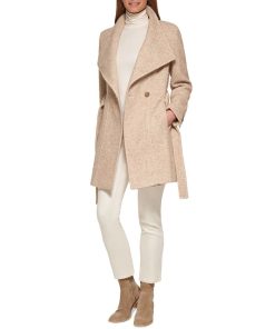 Calvin Klein Women's Asymmetrical Belted Wrap Coat, Created For Macy's -CeCe cloth-shop 22199888 fpx