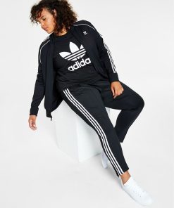 ADIDAS Plus Size Track Jacket, Trefoil Logo T-Shirt & Track Pants