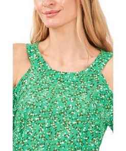 CeCe Women's Harmony Blossoms Cold Shoulder Blouse -CeCe cloth-shop 22212197 fpx