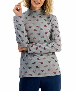 Karen Scott Women's Holiday Mock-Neck Top, Created For Macy's