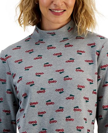 Women's Holiday Mock-Neck Top, Created For Macy's Karen Scott Women's Holiday Mock-Neck Top, Created For Macy's -CeCe cloth-shop