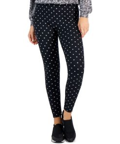 Style & Co Women's Star Fleece Mid-Rise Leggings, Created For Macy's
