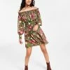 Bar III Women's Floral Print Off-The-Shoulder Top, Created For Macy's