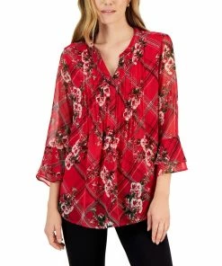Charter Club Women's Etching Garden Top, Created For Macy's