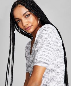 And Now This Women's Space-Dye Puff-Sleeve Knit Top -CeCe cloth-shop 22250142 fpx