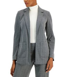 Anne Klein Women's Notched-Collar Herringbone Jacket 2 Anne Klein Women's Notched-Collar Herringbone Jacket -CeCe cloth-shop 22250724 fpx