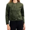 Anne Klein Women's Quilted Snap-Front Velvet Jacket