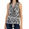 INC International Concepts Women's Printed Tie-Neck Top, Created For Macy's
