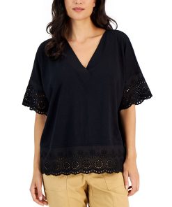 Style & Co Women's Lace-Trimmed Tunic, Created For Macy's