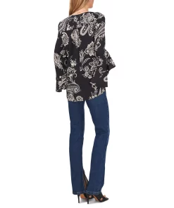 Vince Camuto Women's Flutter Sleeve V-neck Blouse -CeCe cloth-shop 22291803 fpx