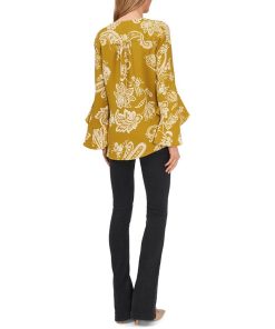 Vince Camuto Women's Flutter Sleeve V-neck Blouse -CeCe cloth-shop 22291810 fpx