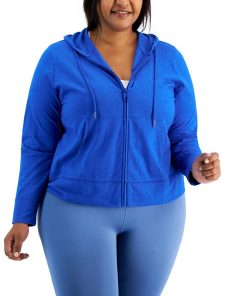 ID Ideology Plus Size Full-Zip Hooded Jacket, Created For Macy's -CeCe cloth-shop 22292694 fpx
