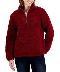 Style & Co Women's Sherpa Quarter-Zip Pullover, Created For Macy's