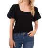 CeCe Women's Balloon Eyelet Sleeve Square Neck Knit Top
