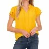 CeCe Women's Yoryu Flutter Sleeve Blouse