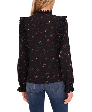 Women's Long Sleeve Blouse With Eyelet Trim CeCe Women's Long Sleeve Blouse With Eyelet Trim -CeCe cloth-shop