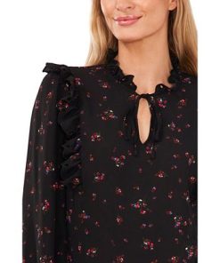 CeCe Women's Long Sleeve Blouse With Eyelet Trim 2 CeCe Women's Long Sleeve Blouse With Eyelet Trim -CeCe cloth-shop 22295642 fpx