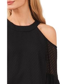 CeCe Women's Cold Shoulder Clip Dot Blouse -CeCe cloth-shop 22295682 fpx
