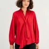 Bar III Women's Bow-Tie Long-Sleeve Blouse, Created For Macy's