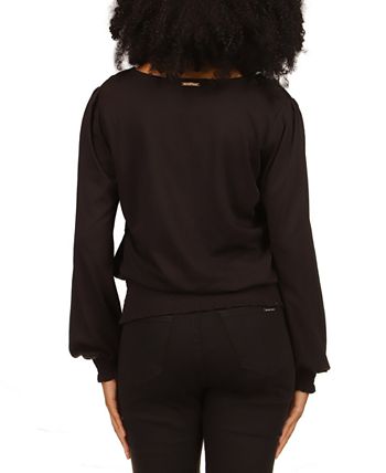 Michael Kors Women's Smocked-Trimmed Top, Regular & Petite 2 Michael Kors Women's Smocked-Trimmed Top, Regular & Petite - Image 2